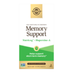 A box of Solgar Memory Support Supplement on a plain background.